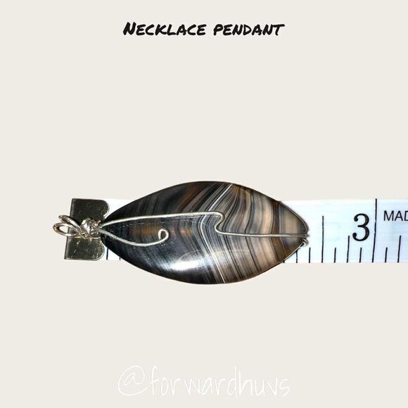 Bundle Sale 3 for $15 | Vintage Silver Tone Brown Stone Necklace Pendant - Picture 4 of 6